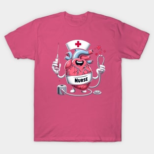 funny medical pun cardiac nurse - Caring Heart Nurse Illustration T-Shirt